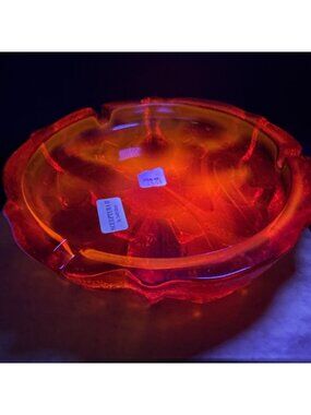 Vintage NOS LE Smith Glass Amberina Flame Flower Ashtray Sculptura II 6564 MCM